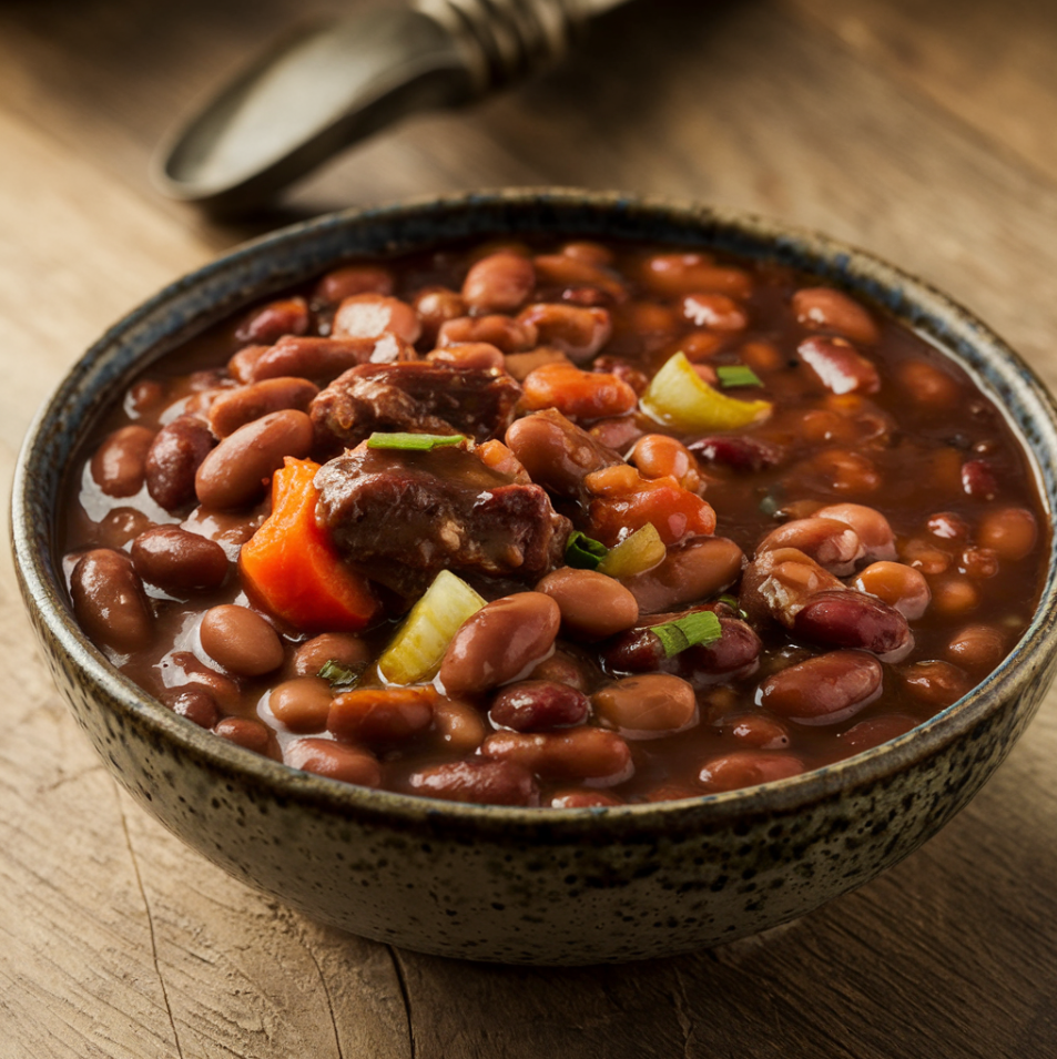 Hearty Cowboy Beans with Ground Meat and Beans