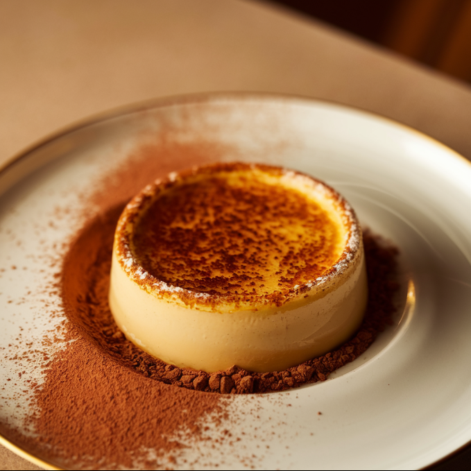 Silky Vanilla Crème Brûlée with Caramelized Sugar