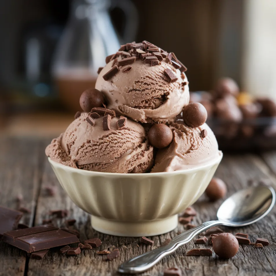 Easy Chocolate Malt Ice Cream Recipe