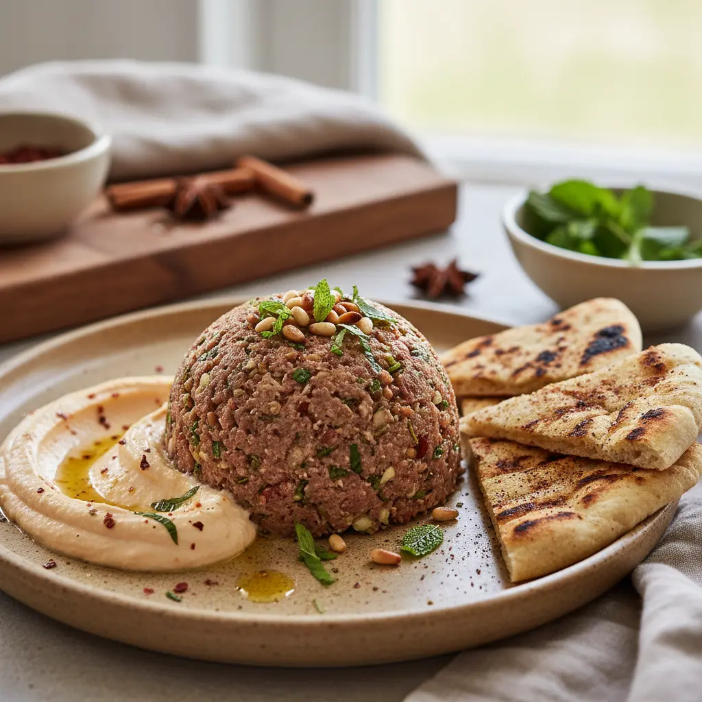 Beautifully plated ground goat meal