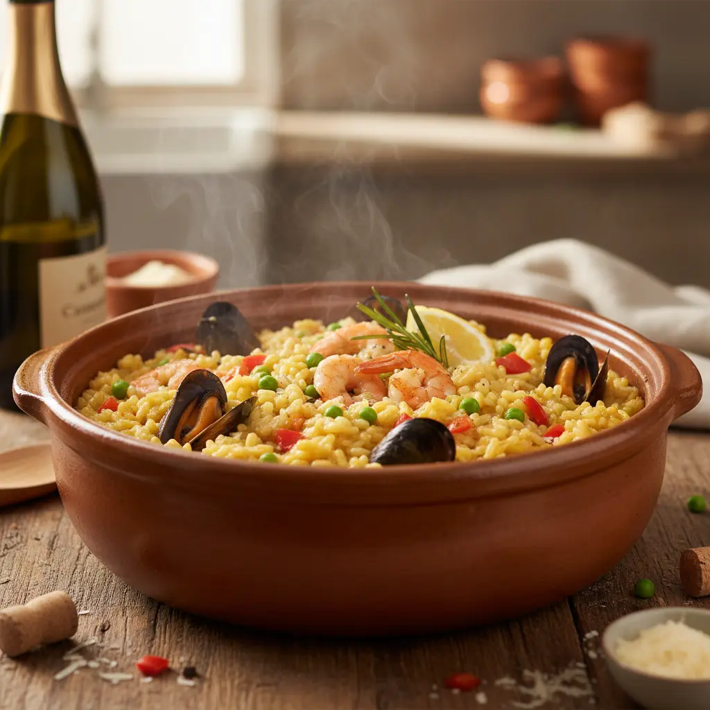 Cooking Cava Rice in a pot