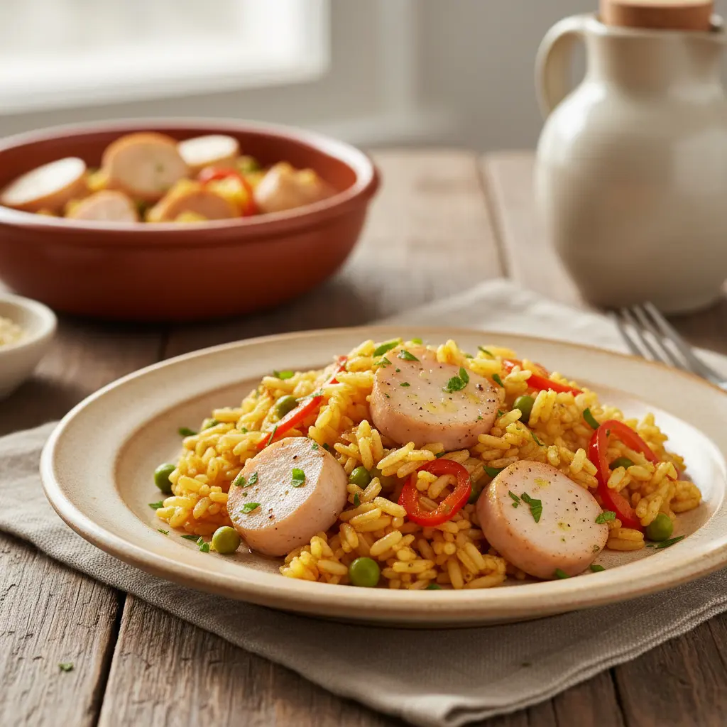 Serving Cava Rice on a plate