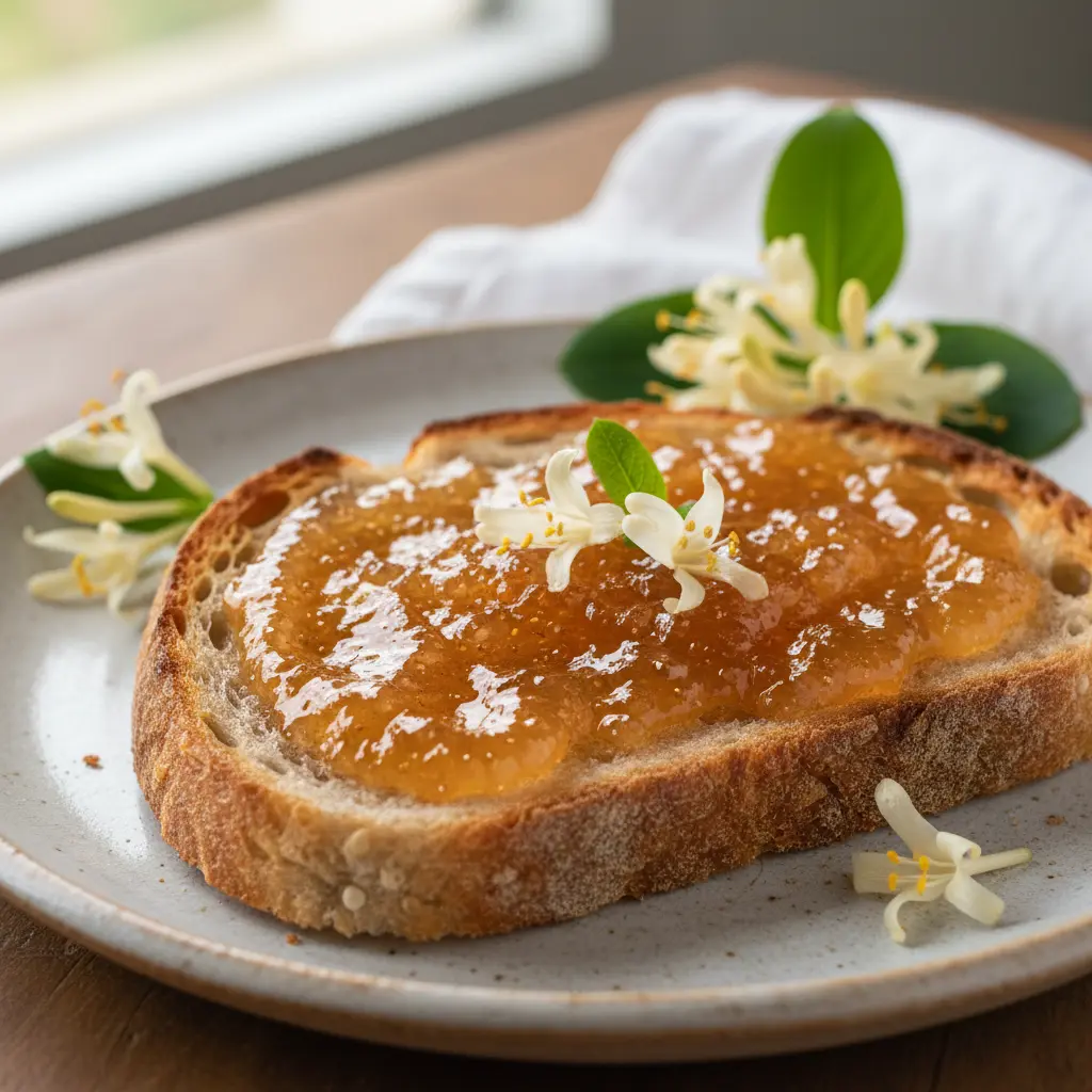 Honeysuckle jelly on toast