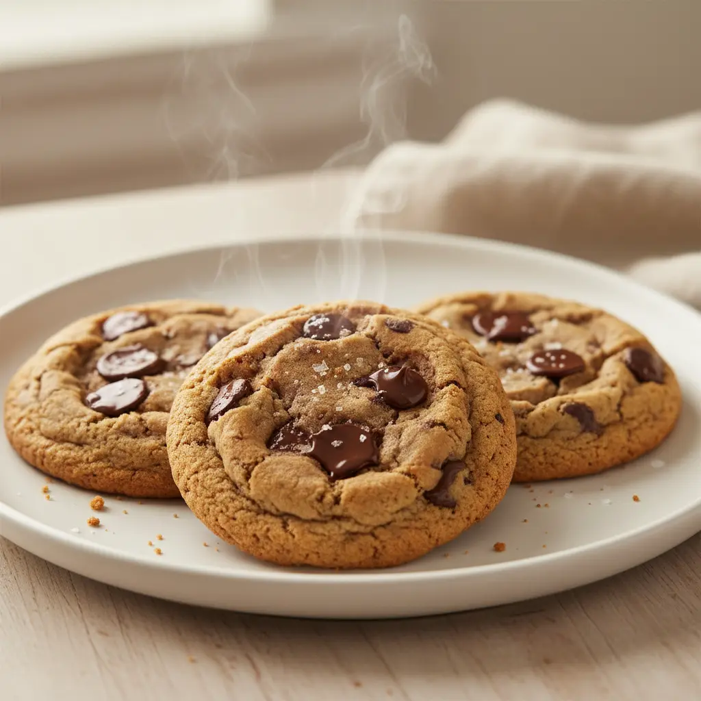 McDonald's cookies recipe chocolate chip cookies on white plate