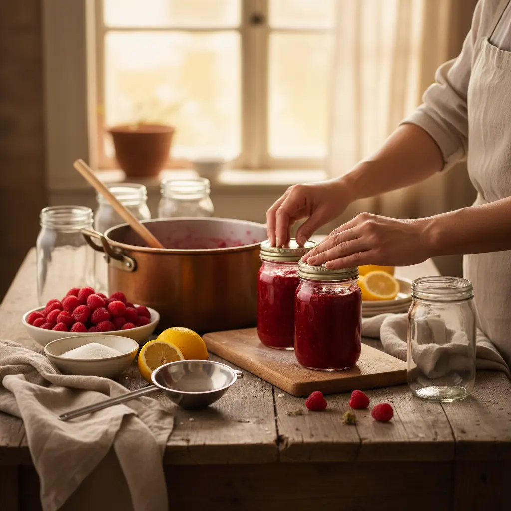Jelly processing and canning setup