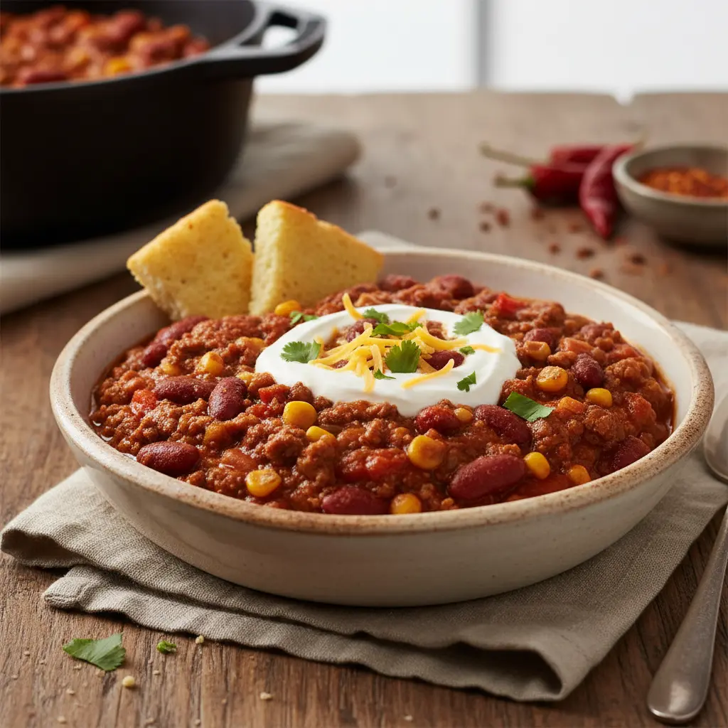 Panera chili in a bowl