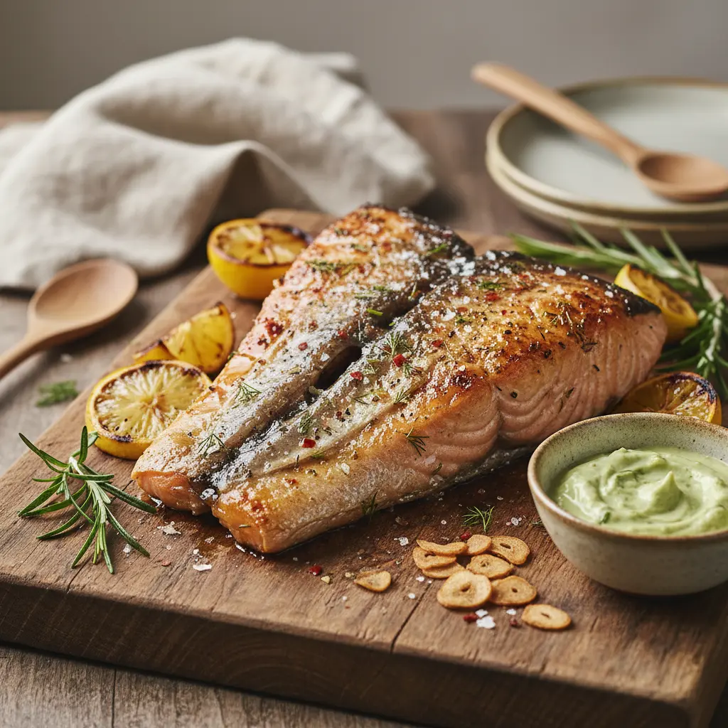 Finished salmon collar dish