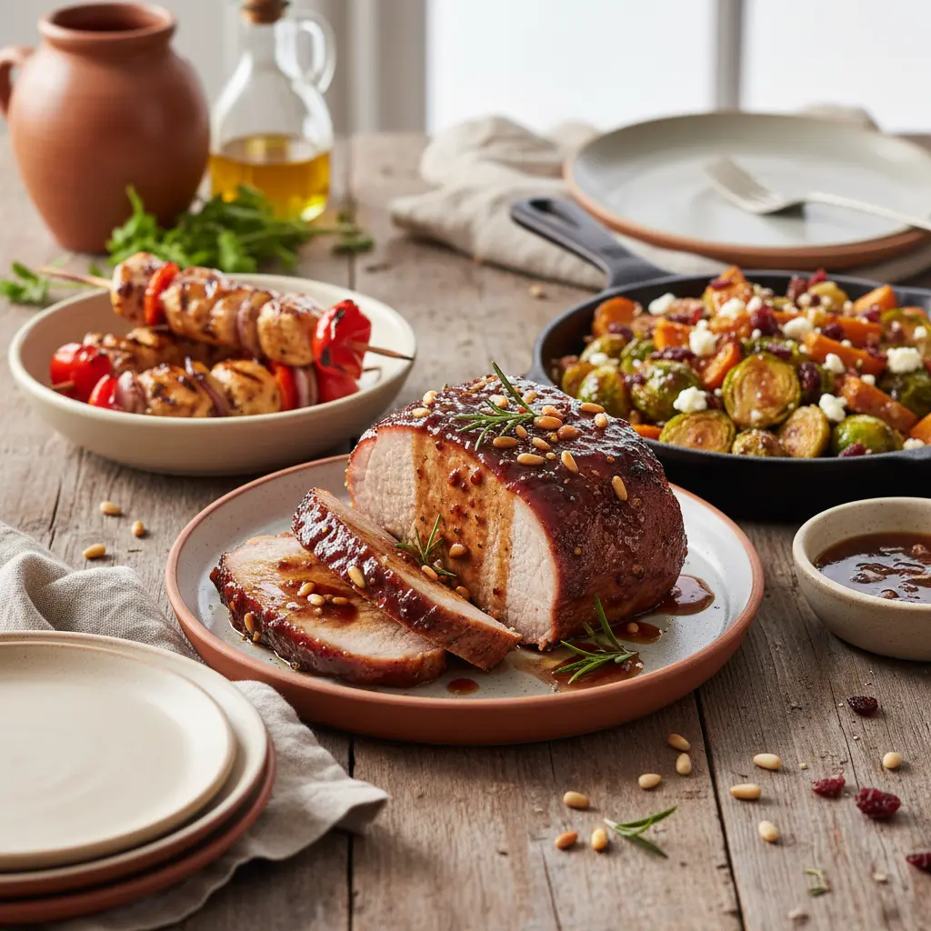 Various uses of agrodolce sauce with meats and vegetables