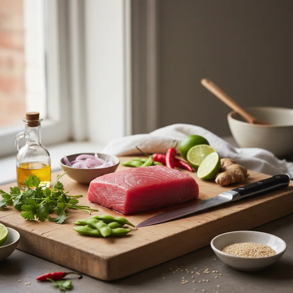 Preparing Asian Tuna Salad