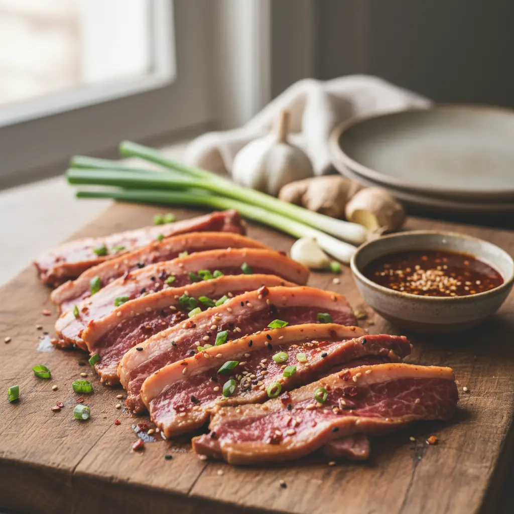 Sliced Beef Belly with Marinade